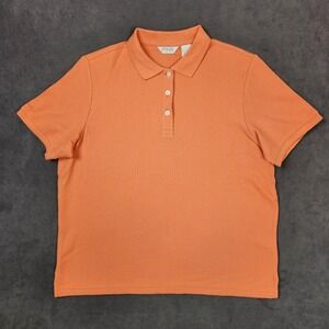 PING Collection Golf Polo Shirt Womens Large Orange Short Sleeve Cotton Blend‎